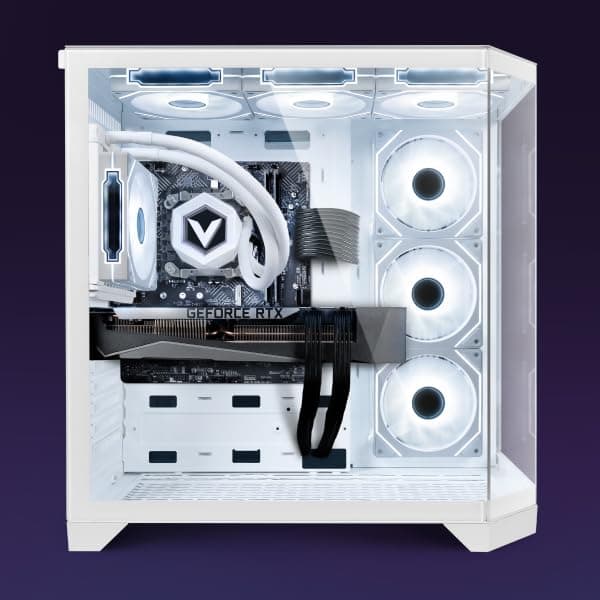 Vibox IX-582 Gaming PC • AMD Ryzen 7 7800X3D 8-Kern • Nvidia RTX 5070 Ti 16GB • 32GB RAM • 1TB NVMe SSD • Windows 11 • WLAN 6 + Bluetooth 5.4 RTX 5070 Ti VTX-7 Weiß Weiß Bild 2
