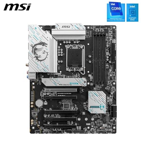 MSI B760 Gaming Plus WiFi DDR4 Mainboard, ATX - Unterstützt Intel Core Prozessoren der 14., 13. und 12. Generation, LGA 1700 - DDR4 5333+MHz/OC, 1x PCIe 4.0 x16, 2 x M.2 Gen4, 2,5G LAN, WIFI6E Bild 3
