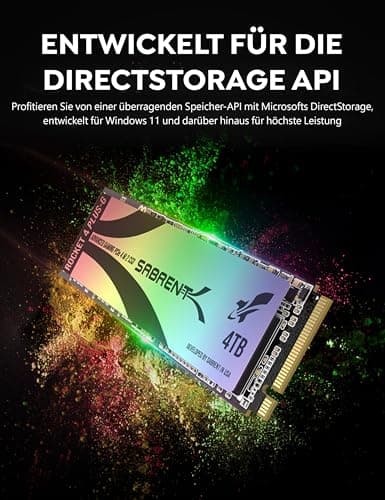 SABRENT Gaming M.2 NVMe SSD 4TB mit Kühlkörper, Internes Solid State 7300 MB/s Lesen, PCIe 4.0 7GBps (SB-RKTG-GHSK-4TB) Bild 6