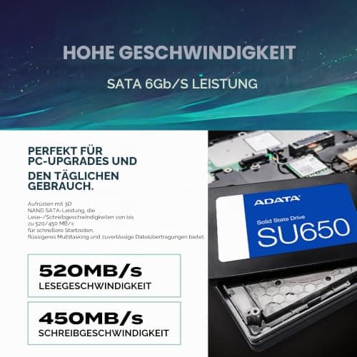 SSD ADATA SU650 2,5 512 GB, ASU650SS-512GT-R, Schwarz Bild 6
