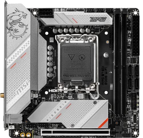 MSI MPG B760I Edge WiFi-Gaming-Motherboard (unterstützt Intel Prozessoren der 12. / 13. Generation, LGA 1700, DDR5, PCIe 5.0, M.2, 2,5 Gbit/s LAN, USB 3.2 Gen2, Wi-Fi 6E, Mini-ITX) Bild 4