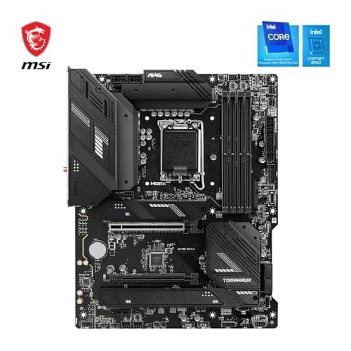 MSI MAG B760 Tomahawk WiFi Mainboard, ATX - Unterstützt Intel Core Prozessoren der 12., 13. & 14. Generation, LGA 1700-75A DrMOS VRM, DDR5 Memory Boost 7000+MHz/OC, PCIe 5.0 x16, M.2 Gen4, Wi-Fi 6E Bild 4