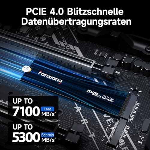 fanxiang NVMe SSD 2TB, M.2 PCIe Gen4x4 Gaming Solid State Laufwerk mit SLC Cache, 7100MB/s Lesen, Interne Festplatte für PC PS5 Laptop Datenübertragung S880E Bild 6