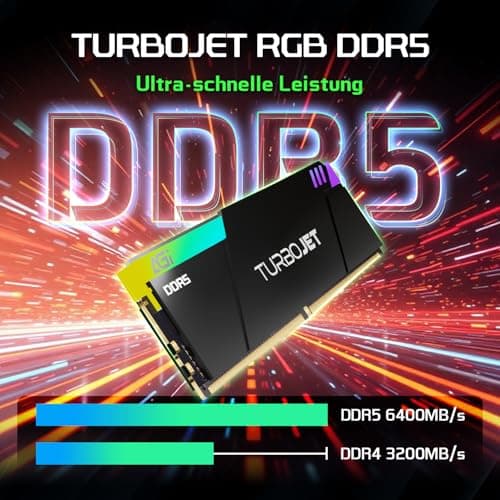 AGI UD858 TURBOJET RGB DDR5 32GB (2x16GB) DDR5 6400MHz CL36, 288-Pin UDIMM PC-Speicher RAM, kompatibel mit AMD EXPO und Intel XMP – Schwarz 6400MHz Schwarz Bild 4