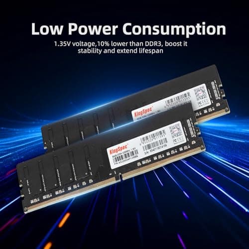 KingSpec 16 GB (2 x 8 GB) DDR4 RAM 3200 MHz für Desktop – Plug-and-Play, Heim- und Bürogebrauch, Standardversion, 288-Pin DIMM CL18 1,35 V Computerspeicher, kompatibel mit den meisten Intel/AMD-PCs 16GB (2x8GB) 3200 MHz Bild 7