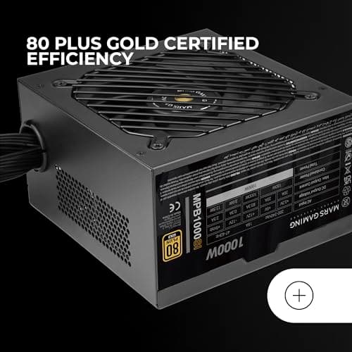 Mars Gaming MPB1000SI, PC ATX Netzteil 1000W, 7 Jahre Garantie, 80Plus Gold 90%, SI Extreme Silence Lüfter mit Kupfer- und Aluminiumkern, AI2-RPM-, DC-DC- und SMD-Technologien, Schwarz Bild 8