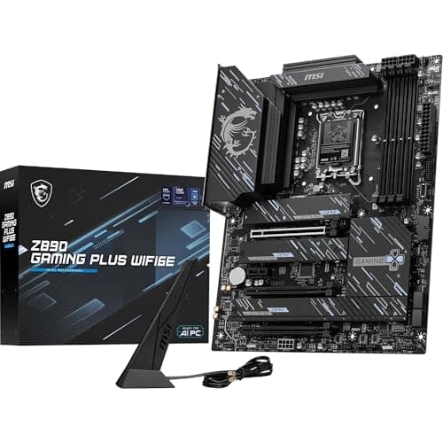 Z890 GAMING PLUS WIFI6E-Mainboard, ATX – unterstützt Intel Core Ultra-Prozessoren (Series 2), LGA 1851 – DDR5-Memory Boost (bis zu 9200+ MT/s im Overclocking), 1 x PCIe 5.0 x16, 1 x M.2 Gen5, Intel Ki Bild 2