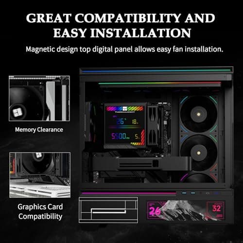 Thermalright Peerless Assassin 140 digitaler schwarzer CPU-Kühler, doppelte PWM-Lüfter mit 1850 U/min Geschwindigkeit, unterstützt Intel lga1700/1851/115X/2011/1200, AMD: AM4/AM5, Computer-CPU-Kühlung Bild 3
