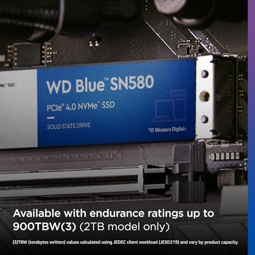 WD Blue SN580 NVMe SSD 1 TB (PCIe Gen4 x4, bis zu 4.150 MB/s Lesen, M.2 2280, nCache 4.0-Technologie) Blau SN580 bis zu 4.150 MB/s 1 TB Bild 8