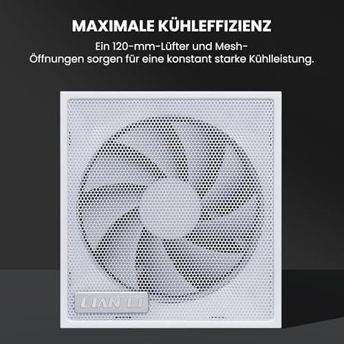Lian Li SX0850P Netzteil – 850 W Weiß | 80 Plus Platinum Effizienz, Vollmodulare abnehmbare Kabel, ATX 3.1 & PCIe 5.1, Modernes & Leises Gaming-PC PSU 850 Watt Weiß Bild 7