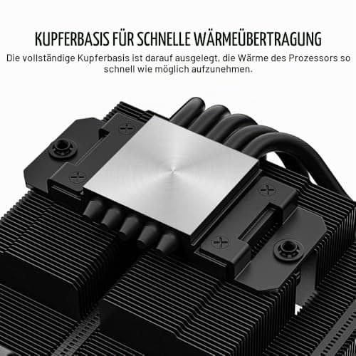 ID-COOLING IS-55 BLACK CPU-Kühler – Low Profile 57 mm Höhe, CPU-Luftkühler mit 5 Heatpipes und 120x120x15 mm Slim-Lüfter, kompatibel mit Intel LGA1700/115X/1200 und AMD AM4/AM5 Bild 4