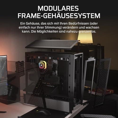 CORSAIR Frame 4000D Modulares Mid-Tower ATX PC-Gehäuse – Hoher Luftstrom, InfiniRail™ Ventilator-Montagesystem, ASUS BTF, MSI Project Zero, Gigabyte Project Stealth – Schwarz Bild 5