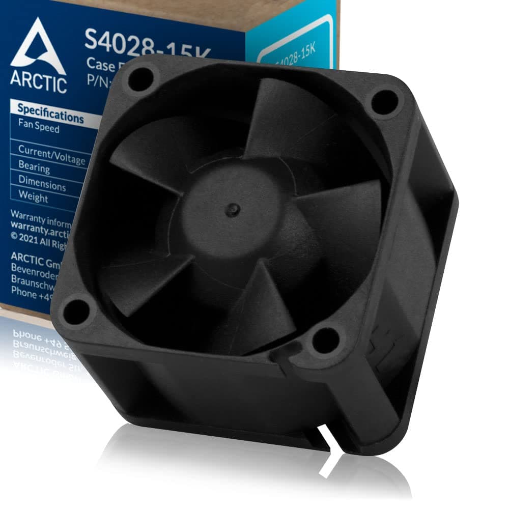 ARCTIC S4028-15K - 40x40x28 mm Server Lüfter mit Doppelkugellager, 1400-15000 rpm, PWM reguliert, 4-Pin Anschluss, 12 V DC - Schwarz Bild 2