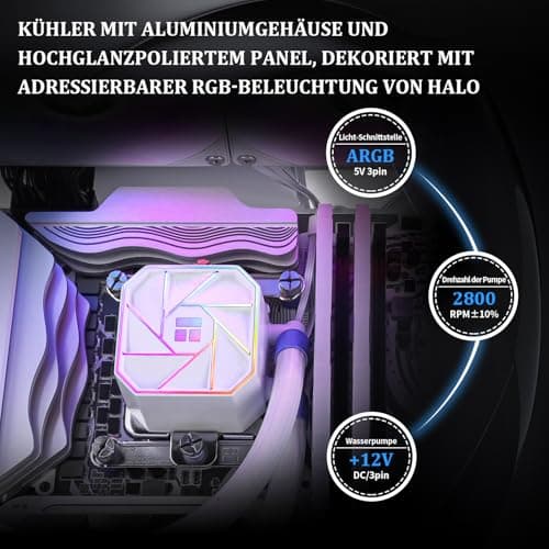 Thermalright AQUA ELITE 360 Weiß V3 Flüssig-CPU-Kühler, 360 Kühlreihen, 3 x 120mm PWM-Lüfter, 360mm Aio für AMD/AM4/AM5, IntelLGA1150/1151/1200/1700/1851, Desktop CPU-Kühler AIO 360mm White Bild 6