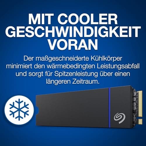 Seagate Game Drive M.2 SSD 1TB, Interne Solid State Drive für PS5, PCIe der 4. Gen., NVMe 1.4, bis zu 7300 MB/s mit Kühlkörper, Data Rescue Service (ZP1000GP3A2001) Bild 6