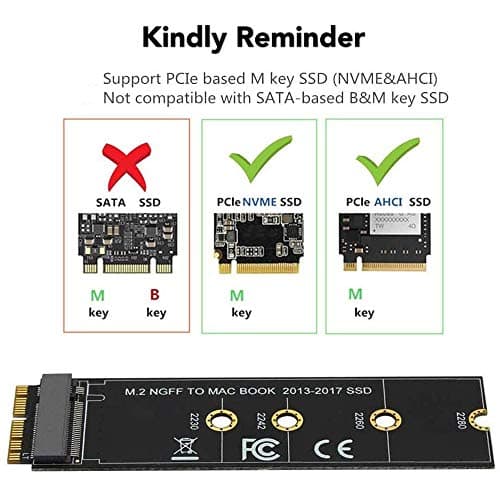 M.2 NVME SSD-Konvertierungsadapterkarte das Upgrade des für MacBook Air (2013-2017) Bild 6