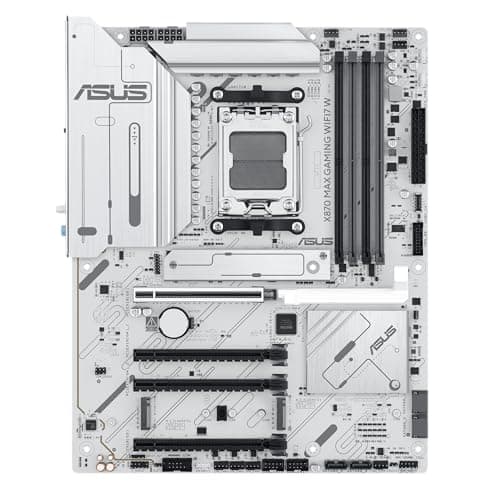 ASUS X870 MAX Gaming WIFI7W AMD AM5 ATX Motherboard, 8-lagige weiße PCB, 12+2+1 80A DrMOS, DDR5, PCIe 5.0 x16 Q-Release, 3X M.2, Wi-Fi 7 Q-Antenne, USB4® Type-C®, 2,5 GB LAN, BIOS Flashback™, Aura Bild 4