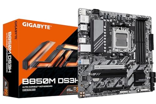 GIGABYTE B850M DS3H Motherboard - AMD Ryzen 9000 Series CPUs, 16+2+2 Phasen Digital VRM, bis zu 8200MHz DDR5 (OC), 1xPCIe 5.0 + 1xPCIe 4.0 M.2, 2.5 LAN, USB 3.2 Gen 2