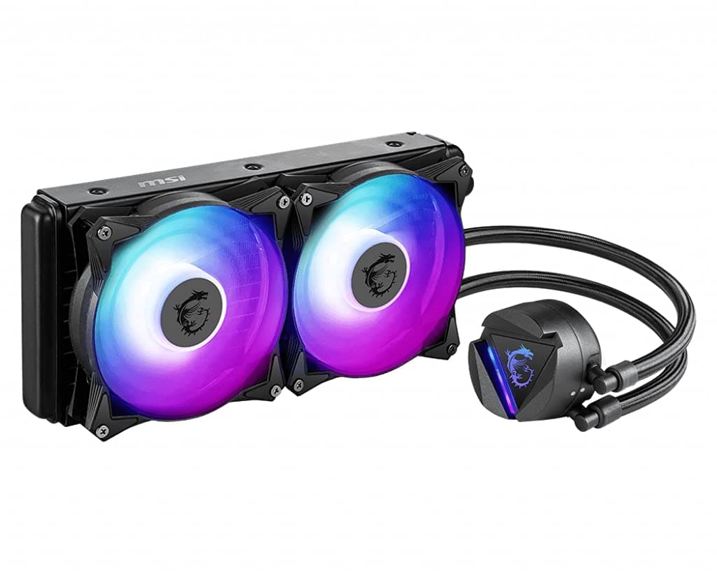 MSI MAG CORELIQUID 280R AIO CPU Wasserkühlung, drehbarer ARGB-Blockkopf, integrierte Kühlerpumpe,Split-Flow Wasserkühlung,verdampfungssichere Schläuche, einfache Montage,AMD- und Intel-kompatibel Bild 2