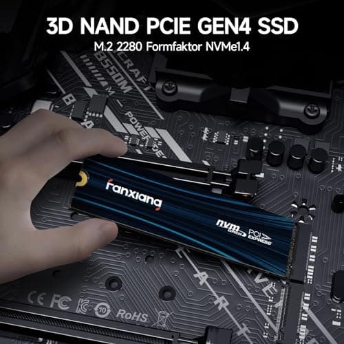 fanxiang NVMe SSD 2TB, M.2 PCIe Gen4x4 Gaming Solid State Laufwerk mit SLC Cache, 7100MB/s Lesen, Interne Festplatte für PC PS5 Laptop Datenübertragung S880E Bild 4