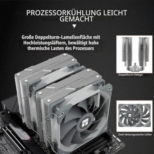 Thermalright Peerless Assassin 120 CPU-Luftkühler, 6 Heatpipes CPU-Kühler, zwei 120mm TL-C12-PWM-Lüfter, Aluminium-Kühlkörperabdeckung, AGHP, für AMD AM4/ AM5/Intel LGA18511700/1150/1151/1200/2011 PA120 Bild 4