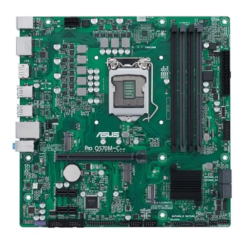 ASUS Pro Q570M-C/CSM Business-Mainboard Sockel Intel LGA 1200 (Micro-ATX, PCIe 4.0, DDR4 DIMM, Intel-vPro-Unterstützung, HDMI 2.0b (iGPU), DisplayPort 1.4a (iGPU), USB-A 3.1)