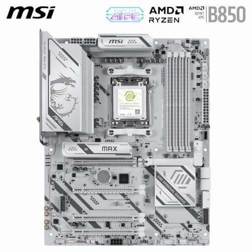 MSI MAG B850 Gaming Plus MAX WiFi Mainboard, ATX - Unterstützt AMD Ryzen 9000/8000 / 7000 Prozessoren, AM5, DDR5 Memory Boost (bis zu 8200+ MT/s OC), PCIe 5.0 x16, M.2 Gen5, Wi-Fi 7, 5G LAN Bild 4