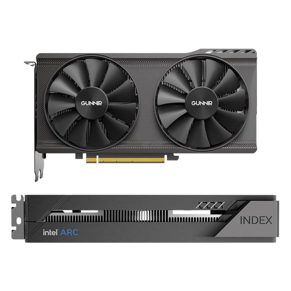Cutesliving GUNNIR Intel Arc A380 Index 6G GDDR6-Grafikkarte mit XeSS-Technologie, 2 GHz Taktfrequenz, PCIe 4.0, 1x HDMI 2.0- und 3X DP 2.0-Ausgänge, 75 W TBP, Zwei Lüfter für Streaming und Gaming Schwarz