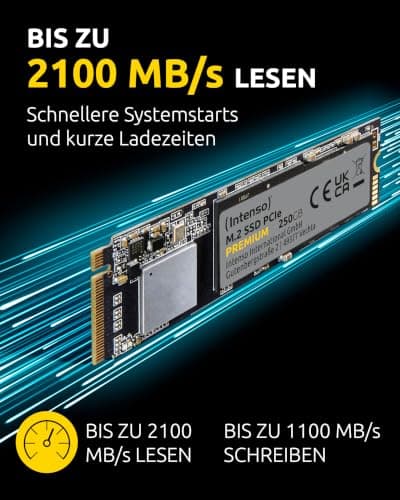 Intenso 250GB M.2 SSD PCIe Premium, bis zu 2100 MB/s, (PCI Express Gen.3x4 NVMe 1.3, Solid State Drive) Bild 6