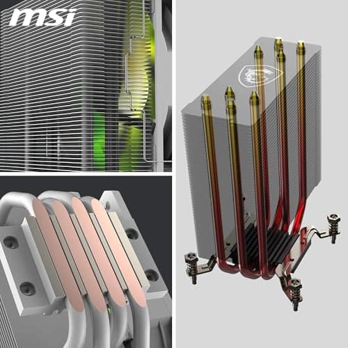 MSI MAG COREFROZR AA13 WHITE CPU-Luftkühler – Direct Touch, vier 6-mm-Kupfer-Heatpipes, ARGB, CycloBlade 7, voraufgetragene Wärmeleitpaste, Lüfter mit Rifle-Lager Bild 8