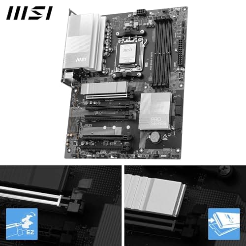 MSI PRO B840-P WiFi Mainboard, ATX - Unterstützt AMD Ryzen 9000/8000 / 7000 Prozessoren, AM5 - DDR5 Memory Boost (8000+ MT/s OC), PCIe 4.0 x16, M.2 Gen4, Wi-Fi 7, 2.5G LAN Bild 6