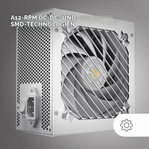 Mars Gaming MPB550SI, ATX-Netzteil 550W, 7 Jahre Garantie, 80Plus Bronze 230V, 90% Effizienz, SI Extreme Silence Lüfter, AI2-RPM-Technologien, Japanische Kondensatoren, Weiß MPB550SIW Bild 6