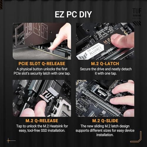 ASUS TUF Gaming Z890-PLUS WiFi Mainboard Sockel Intel LGA 1851 (ATX, PCIe 5.0, DDR5, DisplayPort, HDMI, Thunderbolt 4, 4X M.2, WiFi 7, Q-Release, Aura Sync) Bild 8