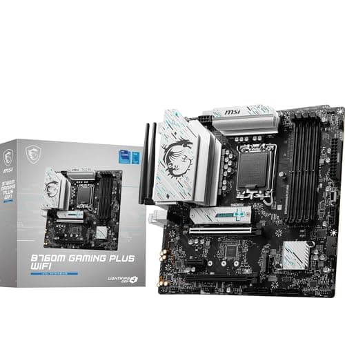 MSI B760M Gaming Plus WiFi Motherboard, mATX - Unterstützt Intel Core Prozessoren der 14., 13. und 12. Generation, LGA 1700 - DDR5 6800+MHz/OC, 1x PCIe 4.0 x16, 2 x M.2 Gen4, 2.5G LAN, Wi-Fi 6E