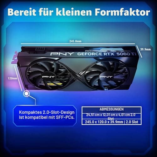 PNY GEFORCE RTX™ 5060 Ti 16GB Overclocked Dual Fan DLSS 4 VCG5060T16DFXPB1-O OCDual Fan Bild 6