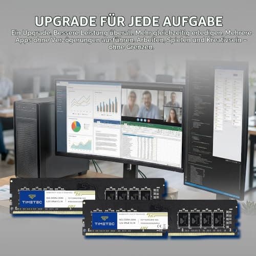 Timetec 16 GB DDR4 2666 MHz (PC4-2666V) PC4-21300 UDIMM Desktop-RAM – Non-ECC Unbuffered, 288 Pin, 1,2 V, CL19 DIMM-Speichermodul Bild 8