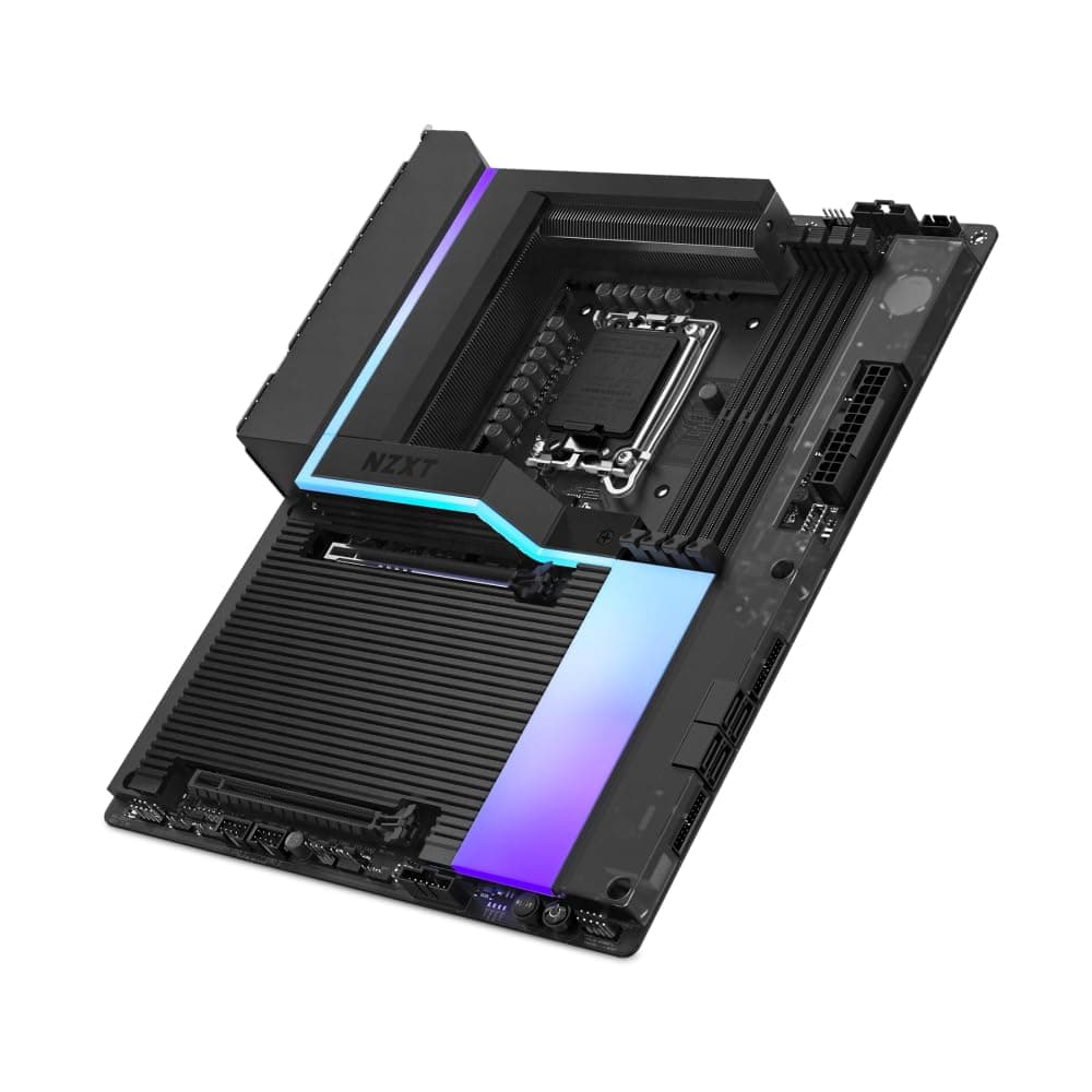 NZXT N9 Z890 - Intel Z890 LGA 1851 ATX Gaming-Mainboard für Core Ultra (Serie 2) - 20+1+1, DDR5, 5X M.2, PCIe 5.0, Wi-Fi 7, 5GbE, Thunderbolt 4 - RGB, Vollmetallabdeckung - Schwarz Intel Z890 Chipset N9 Schwarz