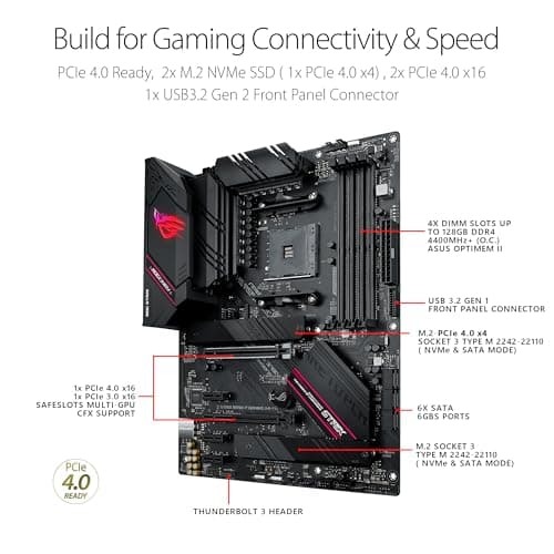 ASUS ROG Strix B550-F Gaming WiFi II AMD AM4 (3. Generation Ryzen) ATX Gaming Motherboard (PCIe 4.0, WiFi 6E, 2,5 GB LAN, BIOS Flashback, HDMI 2.1, adressierbarer Gen 2 RGB Header und Aura-Sync) B550-F Gaming WiFi II (V2) Bild 8