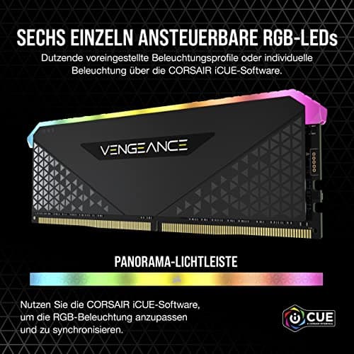 Corsair Vengeance RGB RS 16GB (1x16GB) DDR4 Bis zu 3200MHz C16 Arbeitsspeicher (Dynamische RGB-Beleuchtung, Kompatibilität mit Intel & AMD 300/400/500 Series) Schwarz, CMG16GX4M1E3200C16 1 x 16GB Bild 6