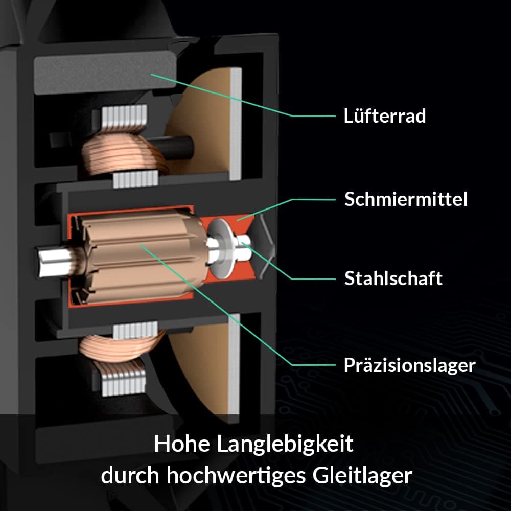 ARCTIC P8 - PC Lüfter, 80 mm Gehäuselüfter optimiert für statischen Druck, hochwertiges Gleitlager, PC, Computer, 3000 rpm - Schwarz Bild 5