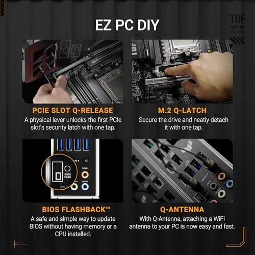 ASUS TUF Gaming B850-PLUS WiFi AMD AM5 B850 ATX Motherboard, 14+2+1 80A Stufen, AI Ready, DDR5, PCIe 5.0, 3X M.2, Wi-Fi 7, 2.5Gb LAN, DisplayPort, HDMI™, USB 10Gbps & 20Gbps Type-C®, BIOS Flashback™ Bild 8