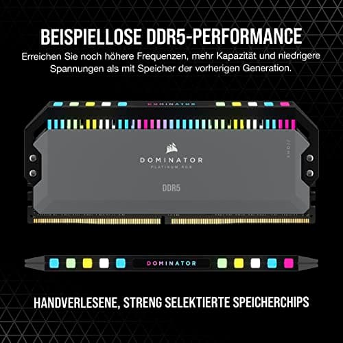 CORSAIR Dominator Platinum RGB DDR5 64GB (2x32GB) DDR5 Bis zu 6000MHz CL30 AMD Expo Intel XMP iCUE Kompatibler Computerspeicher - Grau (CMT64GX5M2B6000Z30) Bild 6