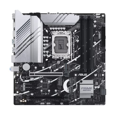 ASUS Prime Z790M-Plus LGA 1700 (Intel 14., 12. und 13. Generation) microATX-Motherboard (PCIe 5.0, 3 x M.2 Steckplätze, 10 + 1 DrMOS, DDR5, 1 GB LAN, DP, USB 3.2 Gen2 Type-C, Front-USB 3.2 Gen 1