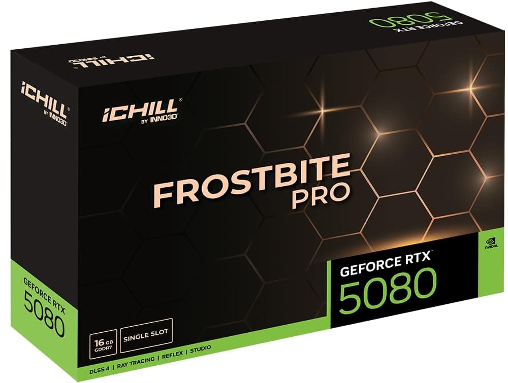 INNO3D NVIDIA GeForce RTX 5080 iCHILL Frostbite PRO 16GB GDDR7 Waterblock Graphics Card (Waterblock, 1 Slot, Reflex 2 RTX AI DLSS4) Bild 5