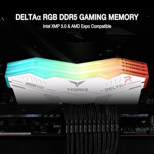 TEAMGROUP T-Force Delta Alpha RGB DDR5 Ram 64GB Kit (2x32GB) 6000MHz (PC5-48000) CL38 Intel XMP 3.0 & AMD Expo kompatibles Desktop-Speichermodul Ram Weiß FF8D564G6000HC38JDC01 Bild 4