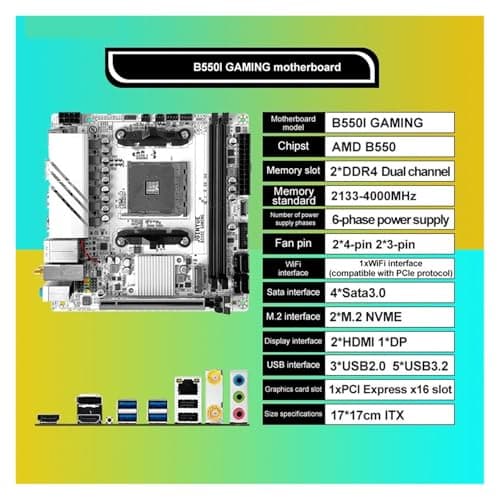 Das B550 AM4 ITX-Motherboard unterstützt Prozessoren der Ryzen R5 4000/5000-Serie DDR4 PCI-E 4.0 B550i Gaming Motherboards Bild 4