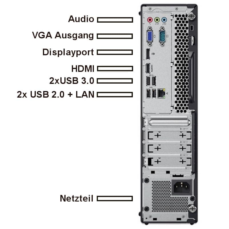 Lenovo V520S - Schneller PC mit Intel Core i7 6700 - Silent Computer für Büro & Home Office mit 4 GHZ - 32 GB - 1000 GB SSD - DVD-Brenner - USB3.0 - WLAN - inkl Windows 11 Pro und Office 2010 - #8168 Bild 4
