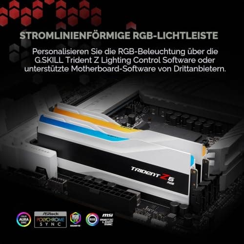 G.Skill Trident Z5 RGB Serie (Intel XMP) 64GB (2 x 32GB) 288-Pin SDRAM DDR5 6000 CL36-36-36-96 1,35V Dual Channel Desktop Memory F5-6000J3636F32GX2-TZ5RW (Mattweiß) 64GB (2x 32GB) Weiss/opulenter Garten Bild 6