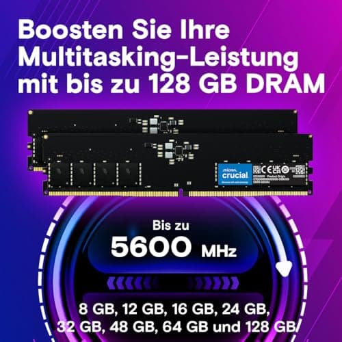 Crucial DDR5 RAM 16GB Kit (2x8GB) 5600MHz, PC Computer Arbeitsspeicher, (auch 5200MHz / 4800MHz) CL46 - CT2K8G56C46U5 Bild 5