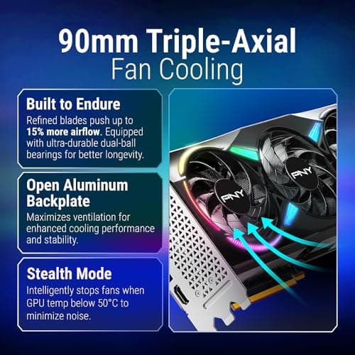 PNY GeForce RTX™ 5070Ti 16GB ARGB OC Triple Fan Grafikkarte DLSS 4 Bild 8